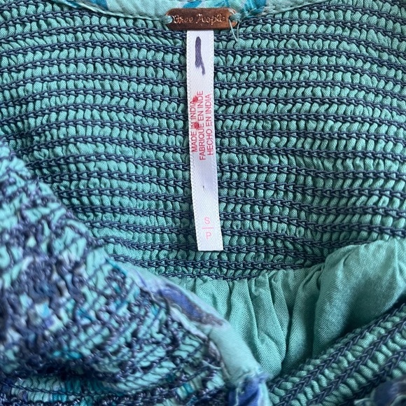 NWOT Free People “A New Way” Teal Bluish Purple Floral Long Sleeve Maxi Dress S - Picture 2 of 14